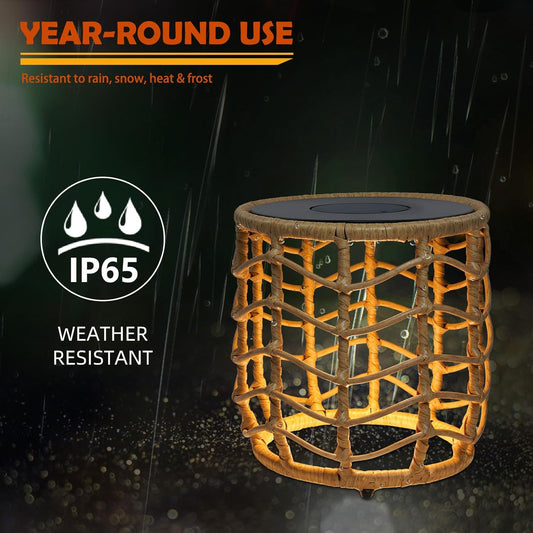 ☀Solar Wave Nesting Tables – Set of 2 with Built‑In Lights