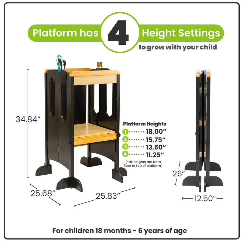 👶Fold & Grow Learning Tower for Toddlers (18 Months – 6 Years)